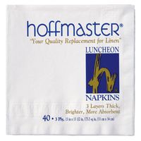Hoffmaster 740140 Luncheon Napkin, 3 Ply, 1/4 Fold, 13-1/2" Length x 13" Width, White (Case of 960)