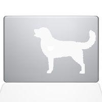 The Decal Guru I Love My Golden Retriever Decal Vinyl Sticker, 15" MacBook Pro (2016 & Newer Models), White (1483-MAC-15X-W)