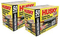 Husky 42-Gallon Contractor Clean-Up Bags, 50-Count (2-Box)
