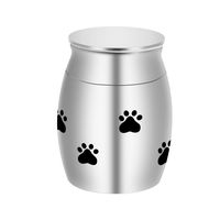 Small Keepsake Urns for Pet Ashes Mini Dog Paw Cremation Urns for Ashes Stainless Steel Memorial Ashes Holder