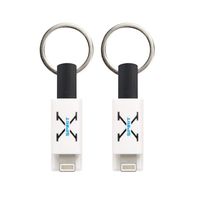 [2 Pack] Keychain Charging Cable for iPhone, 3.5 Inch, Short Flat Portable Keychain Charging/Sync Charger Cord for Apple Devices: iPhone, iPad, iPad Pro, iPod Touch. (Black-2Pack)