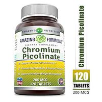 Amazing Formulas Chromium Picolinate Supplement – Supports Healthy Weight Management & Healthy Metabolism - 200 mcg Tablets Pills - 120 Tablets – Great Value!!