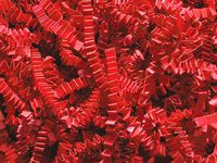 red White Metal Pail Bucket Party Gift 5.5" with Crinkle Paper Shred