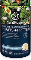 PlantFusion Complete Plant Based Keto Blend |1:1 Fats + Protein Powder Drink, Ketogenic Diet Supplement, MCTs, No Sugar, Gluten Free, Non Dairy, Vegan, Non Soy, Non GMO | Vanilla Bean, 10.58 Oz