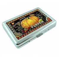Perfection In Style Metal Silver Cigarette Case Vintage Halloween Design 001