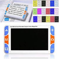 JIN 5 Inch Digital Aid Magnifier 3 Million HD Dual Lens Handheld Portable Electronic Reading Aid Far and Near Use Ideal Eyesight Tool for Writing Viewing Books at Night