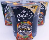 Glade Candle Sultry Amber Rhythm Black Rum Leather Mint 3.4oz