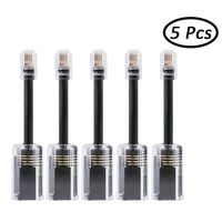 Shantan 5 Pack Telephone Cord detangler rj9-4p4c Model 360 Degree Extended Rotating Anti-Tangle Black landline Cable