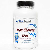 Iron Chelate 50mg // 100 Capsules // Pure // by PureControl Supplements