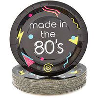 80s Birthday Party Plates (9 in., 48 Pack)