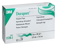 3M Health Care 1538-1 Durapore Surgical Tape, Standard Roll, Silk-Like, 10 yd. L x 1" W (Pack of 120)