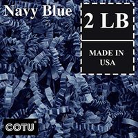 2 LB Navy Blue Crinkle Shred Gift Basket Shred Crinkle Paper Filler Bedding by COTU (32 oz)