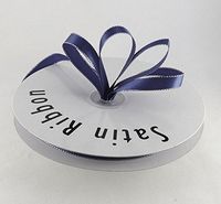 Ben Collection 1/4" X 50 Yards Double Face Satin Ribbon with Metallic Silver Edge (Navy)