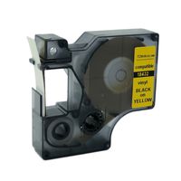 QPMY 1 Pack Compatible for DYMO Rhino IND Vinyl Label Tape (18432 1/2", Black on Yellow Vinyl)