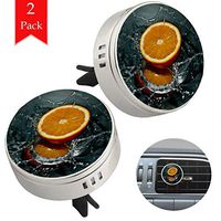 Beads Of Oranges 2 pcs silver Car Essential Oil Diffuser Vent Clip Aromatherapy Diffuser Locket Air Freshener with 4 Refill Pads 1.33x1.83in