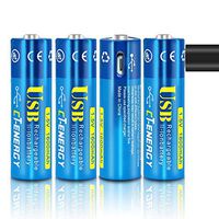 Usb AA Battery-1.5v 1600mAh Rechargeable Battery AA -Not Need Extra Charger to Charge the AA Rechargeable Lithium Battery with 1.5 Hour Fast Charging Time（4pack）