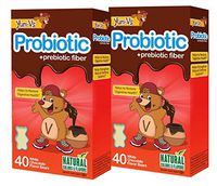 Yum-V's Chewable Probiotic for Kids, White Chocolate Flavored; Daily Dietary Supplement with Prebiotic Fiber, Kosher, Halal, Gluten-Free (40 Count, 2-Pack)