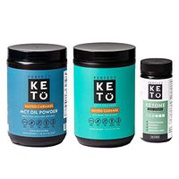 Perfect Keto Bundle - Collagen (Salted Caramel), MCT Oil C8 Powder (Salted Caramel), Ketone Test Strips (100 Strips) | Best to Burn Fat and Support Energy | 30 Day Supply
