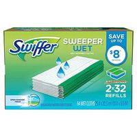 Swiffer Sweeper Wet Cloth Refill, 60 Count