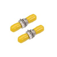 uxcell ST to ST Female Fiber Coupler Flange Type Fiber Optical Adapter Connector Singlemode/Multimode Simplex 2Pcs