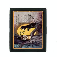 Perfection In Style Metal Cigarette Case Vintage Halloween Design 007