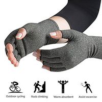Arthritis Compression Gloves Comfy Fit, Fingerless Design, Breathable & Moisture Wicking Fabric, Suit for Rheumatoid, Arthritic Joint Pain Relief, Osteoarthritis (Gray, L)
