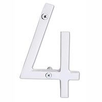 NACH hh-sdw6-wht-4 House Address Number Floating Shadow, Glossy White #4