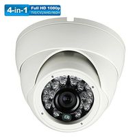 Universal Dome Security Camera 1080P 4 in1 (TVI, AHD, CVI, CVBS) 3.6mm Fixed 2.4MP Image Sensor Day/Night 65ft IR Distance Indoor & Outdoor IP 67 Waterproof Surveillance camera