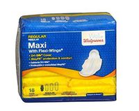 Walgreens Maxi Pads with Flexi Wings, Regular 18 ea