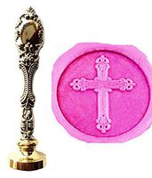 MNYR Vintage Jesus Cross Church Wax Seal Stamp Luxury Bronze Metal Peacock Decorative Wedding Invitations Gift Card Paper Stationary Envelope Seals Custom Company Monogram Wax Seal Sealing Stamp Set