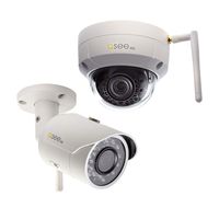 Q-See 3MP Wi-Fi Bullet and Dome Security Cameras, Night Vision, Indoor/Outdoor, White (QCW3MPEN-2)