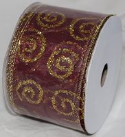 Nantucket Home Wired Ribbon, 2.5-inch X 10-Yard (Brown Gold)