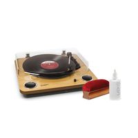 ION Audio Speed Belt Drive Turntable with Built-In Speakers and ION Audio Vinyl Alive Cleaning Kit with Cleaning Solution and Plush Velvet Pad