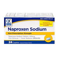 Quality Choice Naproxen Sodium 220mg Pain Relief 24 Caplets Each (3)