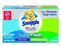Snuggle Plus SuperFresh Fabric Softener Dryer Sheets with Static Control and Odor Eliminating Technology, Original, 200 Count