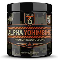 Team Six Supplements Alpha Yohimbine – Proven Yohimbe Bark Fat Burner, Weight Loss Pills That Work Fast - 3rd Party Tested for Purity and Potency, 60 veggie capsules
