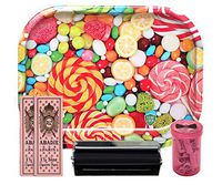 Abadie Rolling Papers 1 1/4 (2 Packs) with Leaf Lock Gear Mini Rolling Tray, Metal 79mm Cigarette Maker and Elements Tips with Hippie Butler Flip Top Storage Container