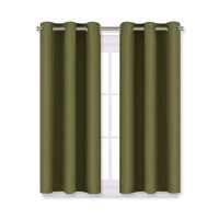 NICETOWN Bedroom Curtain Panels Blackout Draperies, Thermal Insulated Solid Grommet Blackout Curtains/Drapes for Window Decoration (1 Pair, 29 by 45 inches, Olive Green)