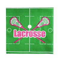 Lacrosse Party Plus Pink Party Napkins Supplies, 6", Multicolor
