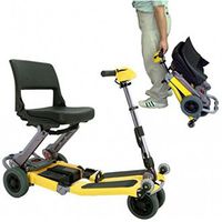 Free Rider USA - Luggie Standard - Compact Lightweight Foldable Scooter - 4-Wheel - Yellow