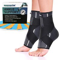 Premium Ankle Compression Socks Men & Women | Best Free Size Medical Ankle Support Pair(2 Pcs) With Compression Wrap Support For Improved Injury Prevention and Recovery - Bonus Kinesiology Tape & Carr