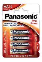 Panasonic 4X LR6PPG, Alkaline 1.5V, AA-M Blue, Red, White, LR6PPG_4BP (Blue, Red, White)