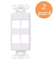 Tricom Quickport Decora Wall Plate Keystone Insert (2 Pack, 4 Port)