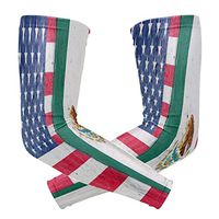 ZZKKO American Mexico Flag Cooling Arm Sleeves Cover Uv Sun Protection for Men Women Running Golf Cycling Arm Warmer Sleeves 1 Pair