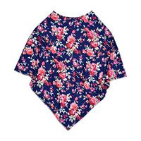 Ugthe Infant Products Baby Stroller Sunshade Swaddle Blanket Nursing Breastfeeding Maternity Cover - Navy Blue Flowers