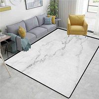 Marble Home Bedroom Carpet Floor Mat, Artsy Mineral Nature Surface Motif Organic Rock Formation Models Industrial Print, Easy Maintenance Area Rug Living Room Bedroom Carpet(6'x 9') Grey Dust