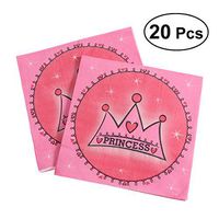 BESTOYARD 20pcs Princess Paper Napkins Cartoon Printed Lunch Napkins for Birthday Dinner Party (Pink)