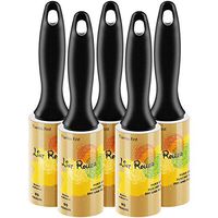 TIANBO FIRST Professional Lint Roller with Giant Adhesive, Extra Sticky Pet Hair Lint Remover, 5 Rollers, 90 Sheets/Roller (450 Sheets Total)