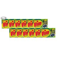 Vim Dishwash Bar With Plastic Coated- Lemon (200g Approx.) (Pack of 12)