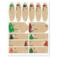 CURRENT Plaid Trees on Kraft Labels - Set of 42 Gift Tags